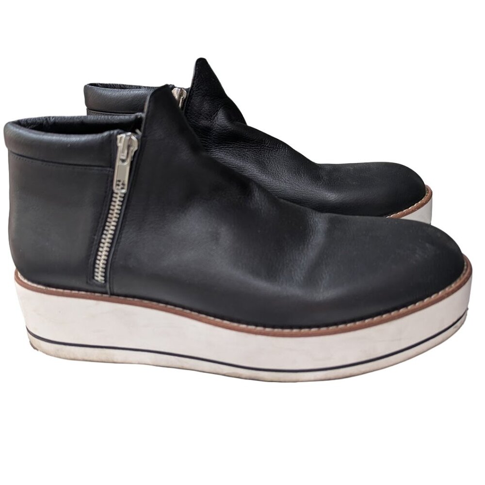 Silent D Black Leather Platform Bootie